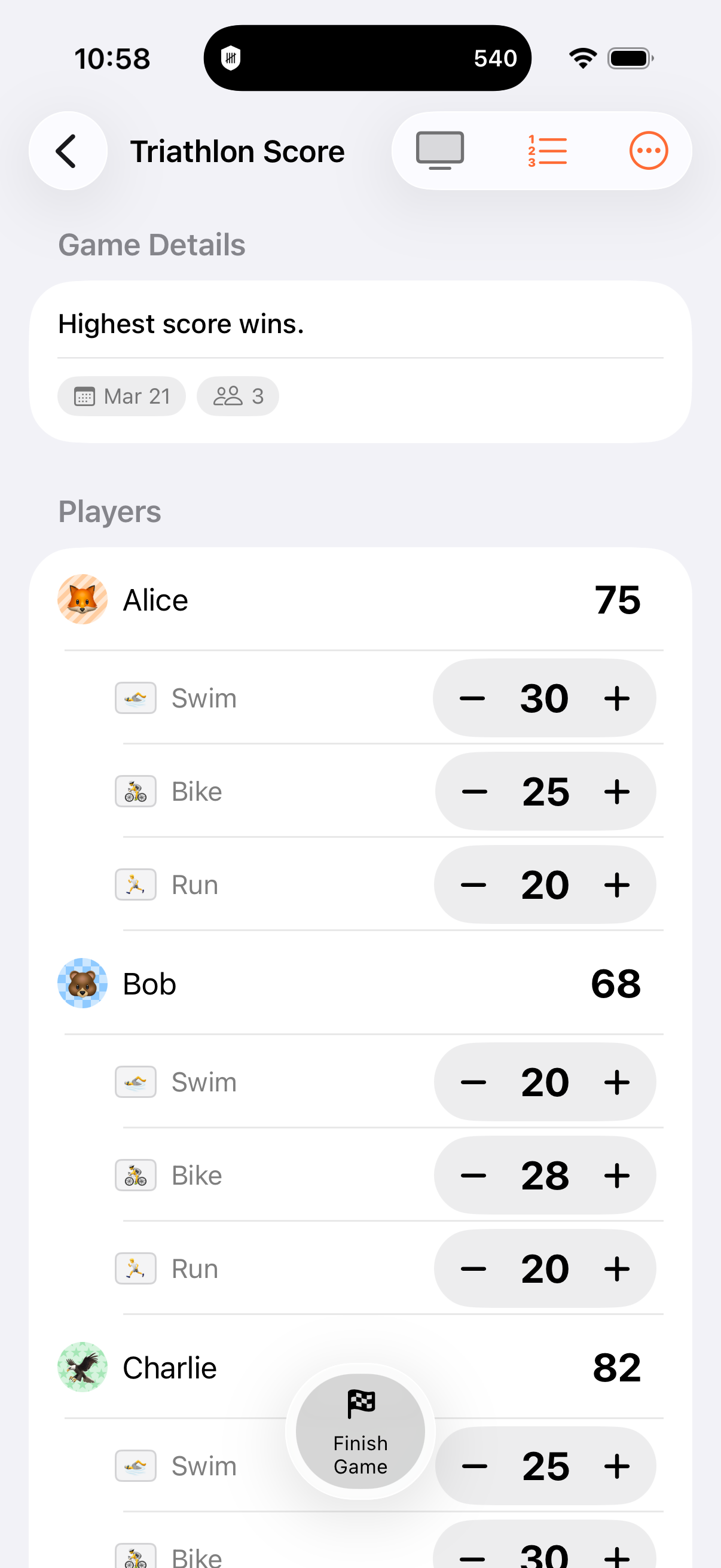 Category Scoring scoring mode
