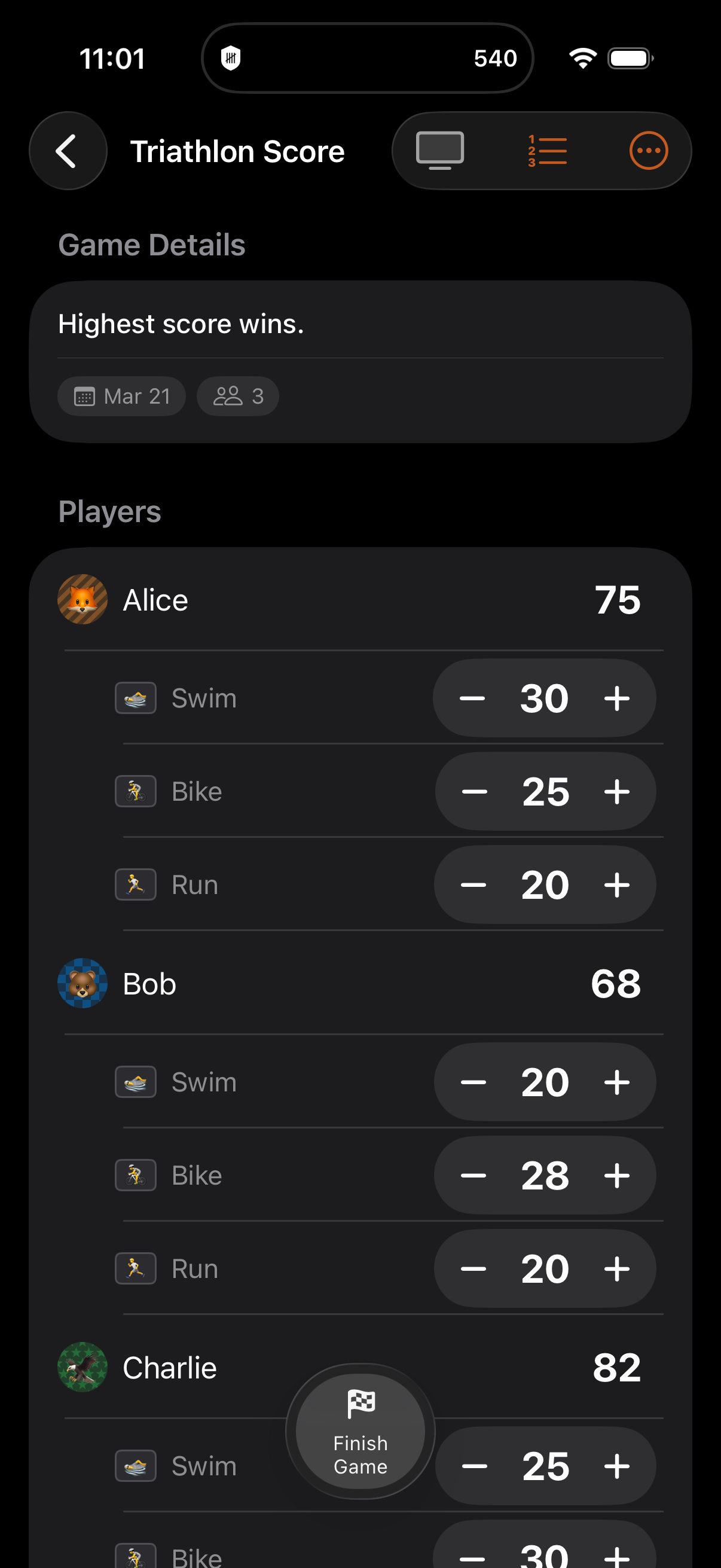 Category Scoring scoring mode